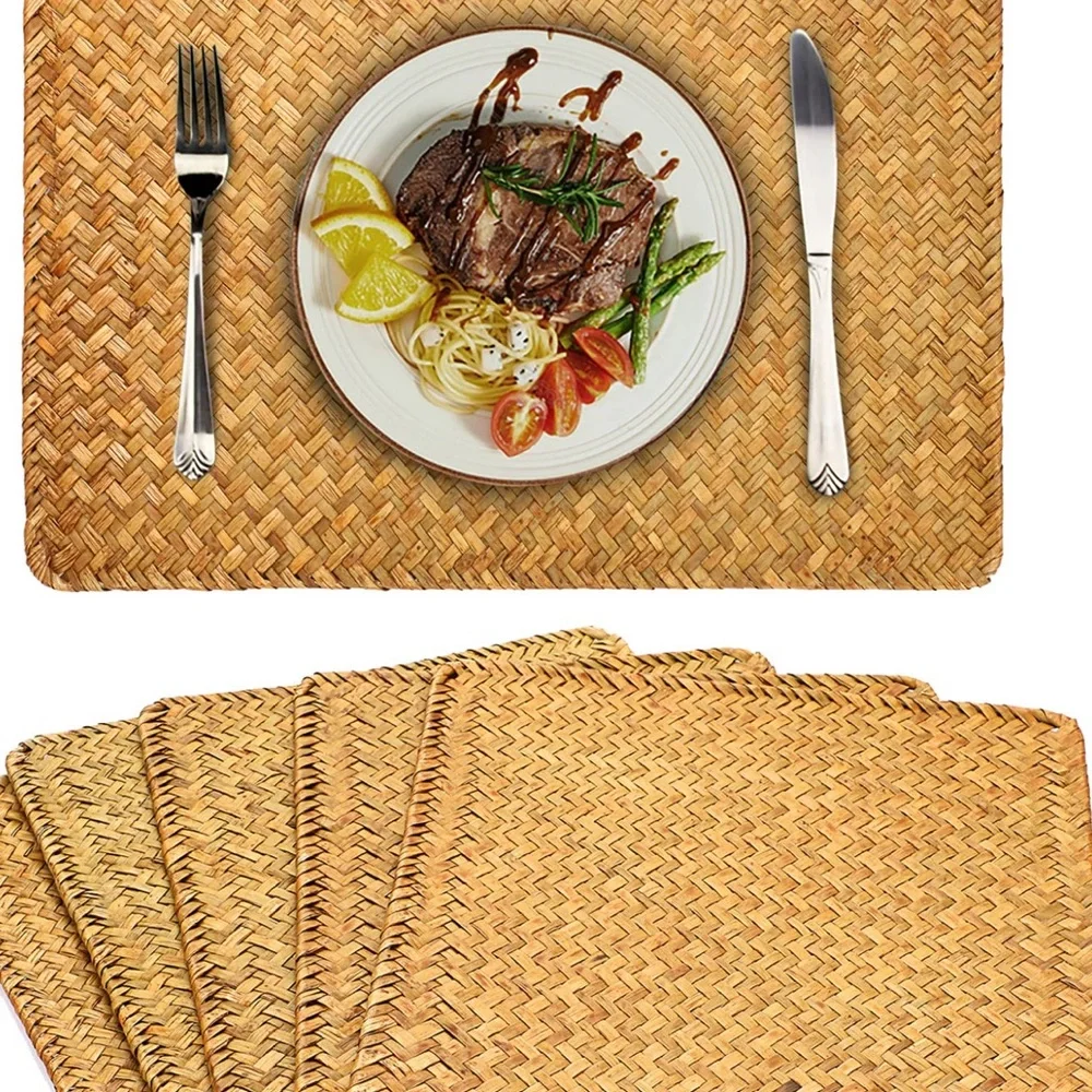 NEW All natural Seagrass Placements Handwoven Set of 6 17”x12” - Picture 1 of 4
